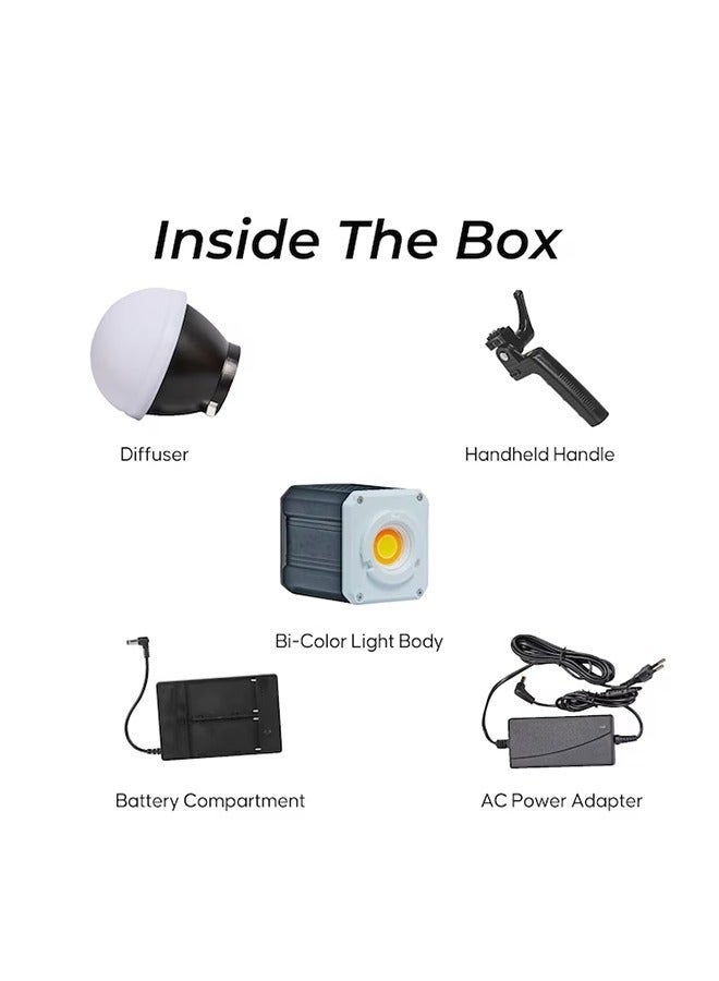 والالا إضاءة الفيديو 60W COB لإضاءة التصوير ، ثلاثية اللون 2800K-6800K ، شاشة LCD ، 9 تأثيرات خاصة ، مروحة للبث المباشر - Image 2