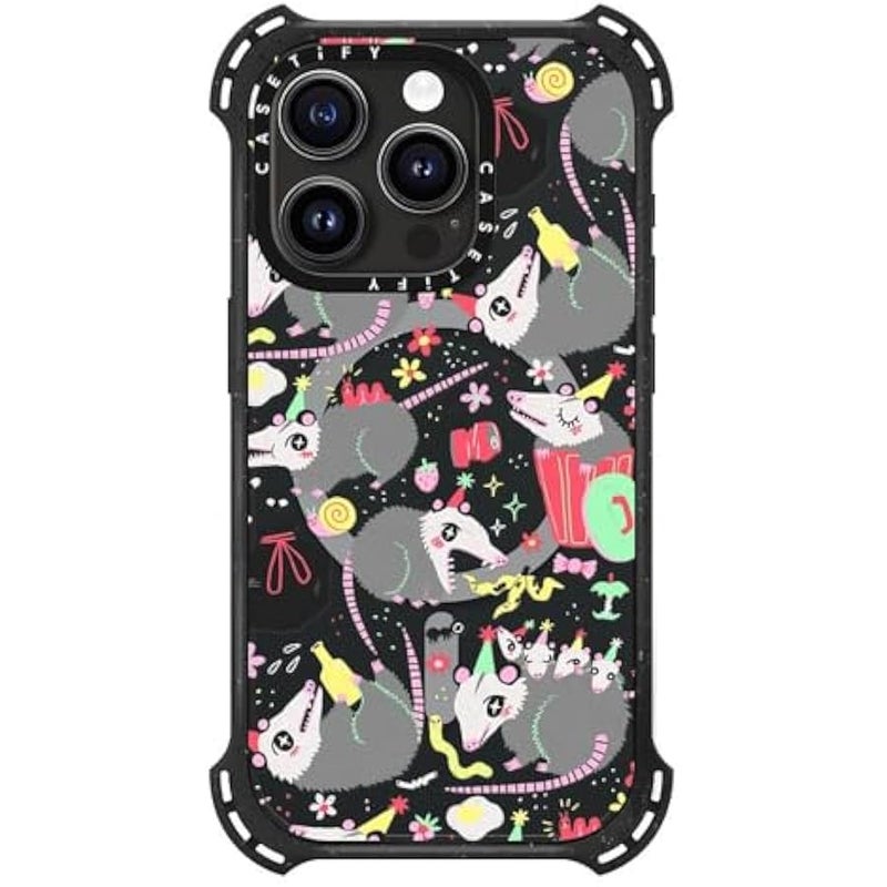 Casetify Bounce iPhone 15 Pro Case 【6X Military Grade Drop Tested / 21.3ft Drop Protection/Compatible with Magsafe】 - Opossum Symposium - Triple Black - Image 4
