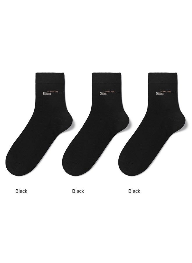 YEARCON Summer Thin Breathable Ankle Socks, Men's Casual Sports Socks, All-season Regular Men's Liner Socks, Anti-bacterial Mid-calf Socks - Image 2