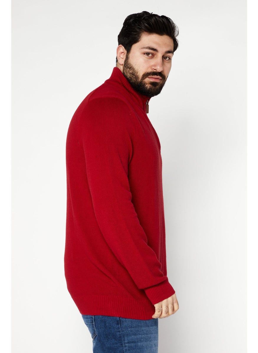 Club Room - Men Mock Neck Knitted Long Sleeve Sweaters, Red - Image 1