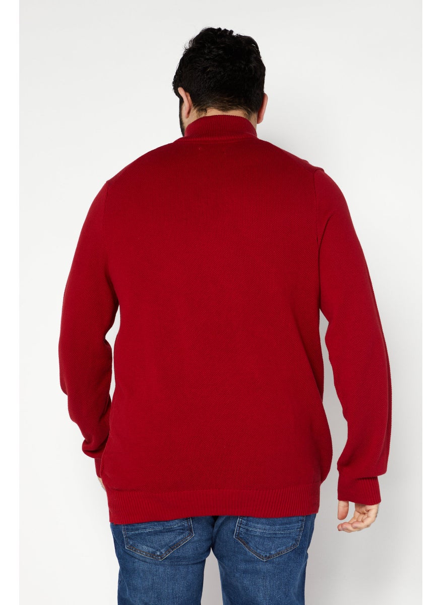 Club Room - Men Mock Neck Knitted Long Sleeve Sweaters, Red - Image 1