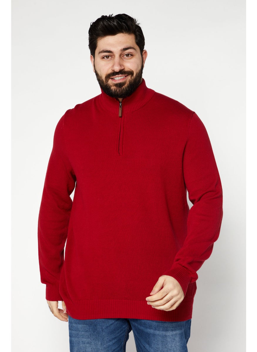 Club Room - Men Mock Neck Knitted Long Sleeve Sweaters, Red - Image 1
