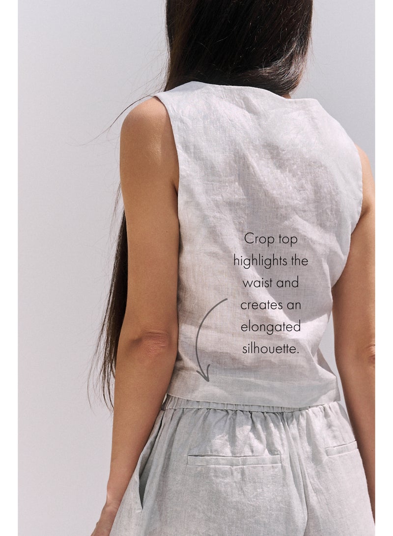 UMAY FASHION EVARA CROP TOP | GLOSSY WHITE - Image 2