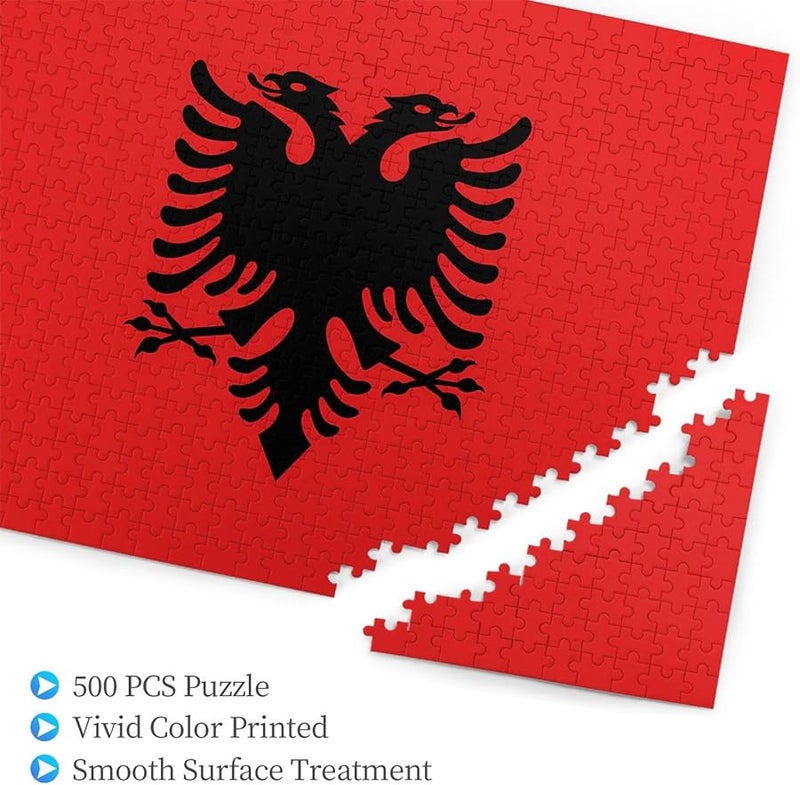 لغز علم ألبانيا 500 قطعة للكبار ديكور المنزل 20.4 × 15 بوصة - Image 3