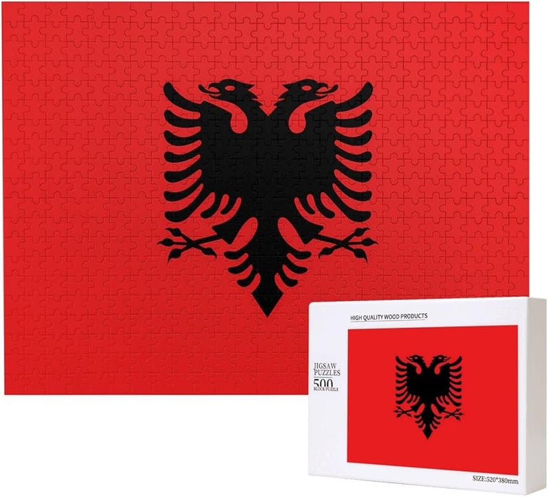 لغز علم ألبانيا 500 قطعة للكبار ديكور المنزل 20.4 × 15 بوصة - Image 2