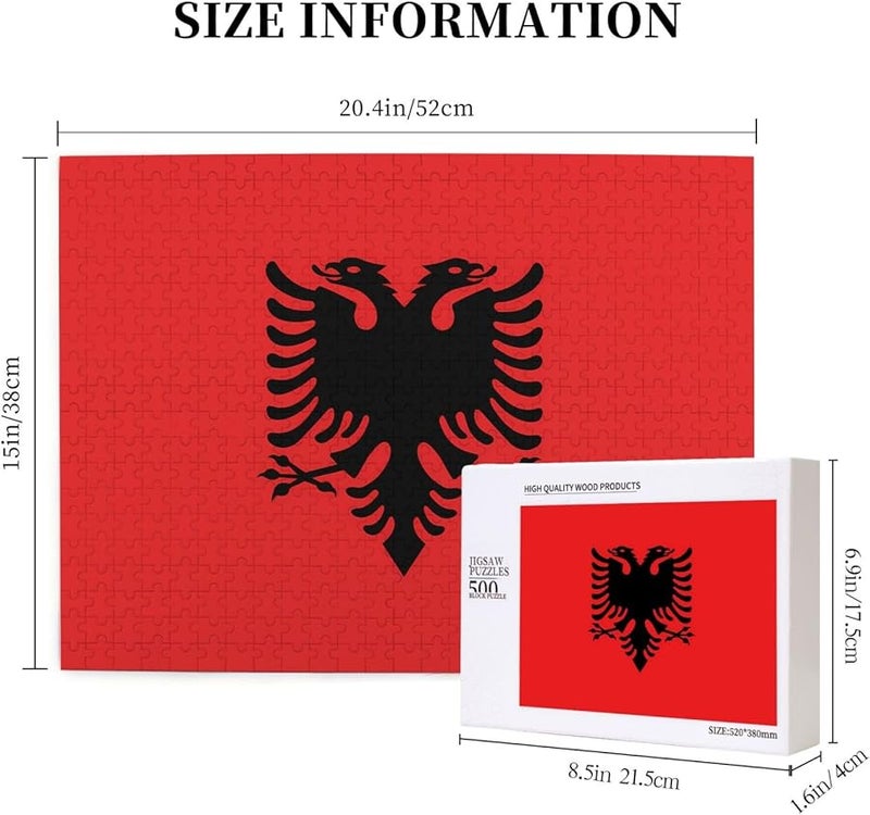 لغز علم ألبانيا 500 قطعة للكبار ديكور المنزل 20.4 × 15 بوصة - Image 5