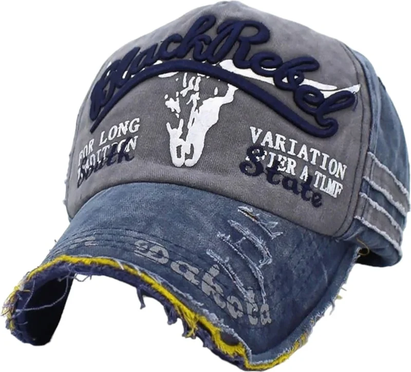 Tezzgelsin Unisex Cotton Black Rebel Vintage Cap Hat