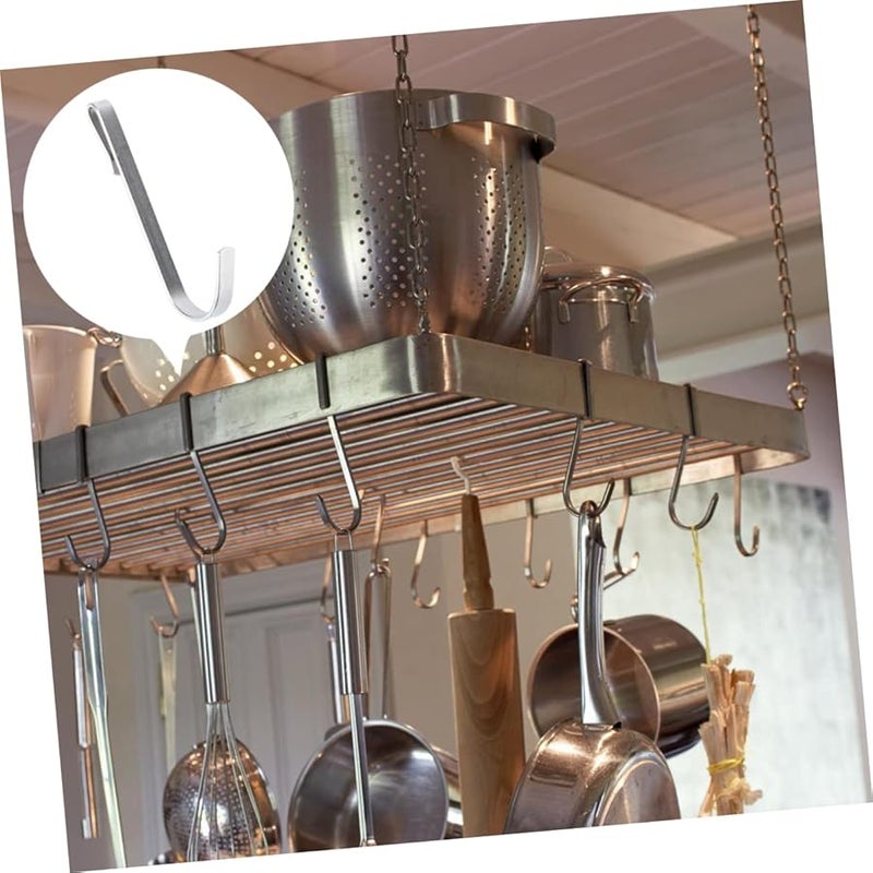 Cabilock 5Pcs Wall Mounted Kitchen Storage Shelf Knife Cutting Board Holder 6X2 5X1CM Silver J Hooks Space Saving Organizer - Image 3