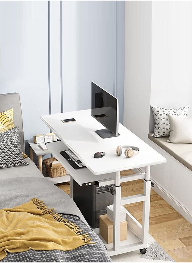 Generic - Laptop Table Laptop Desk Computer Mobile Workstations Height Adjustable with Keyboard Tray, Bottom Storage Rack and Wrist Mouse Pad 45x80cm Large Desk - Image 1
