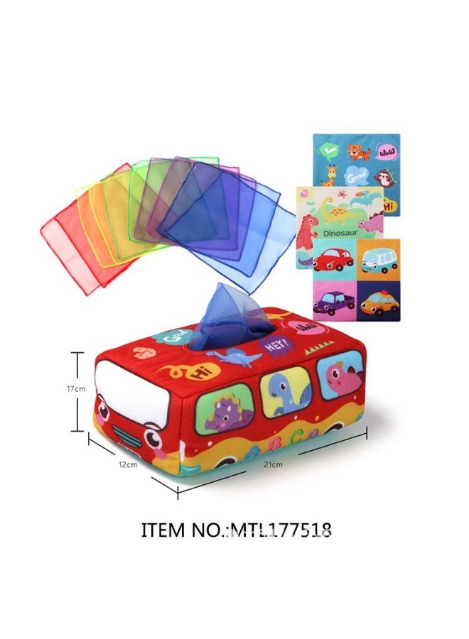 Early Education Baby Puzzle Tissue Box Toy Baby Simulation Learning Finger Exercise Paper Towel Cloth Book Baby Toy-Color:Square Box - Image 2