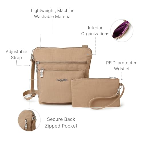 Baggallini womens Pocket With Rfid Crossbody Bags, Beach, One Size US - Image 3