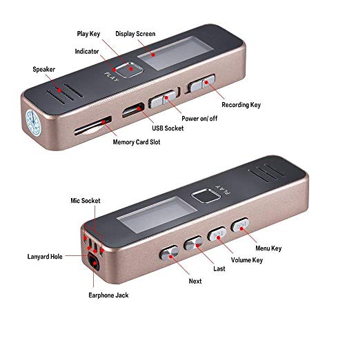 MatLogix Digital Voice Recorder MP3 Player LCD Screen Audio Recording Rechargeable - Image 3