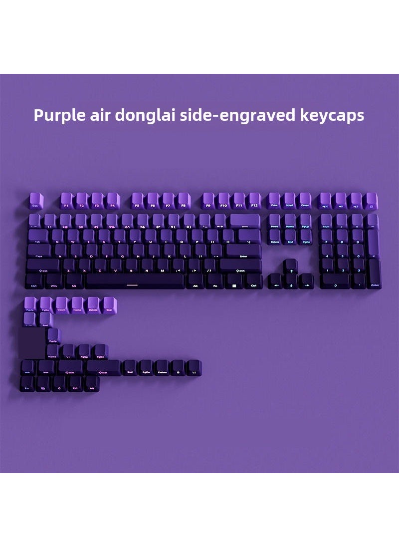 Generic - PBT Keycaps Translucent Gradient Original Profile Ziqi Donglai Side Engraved Light Transmission Small Complete Set (All Matching Key Numbers Compatible) - Image 1