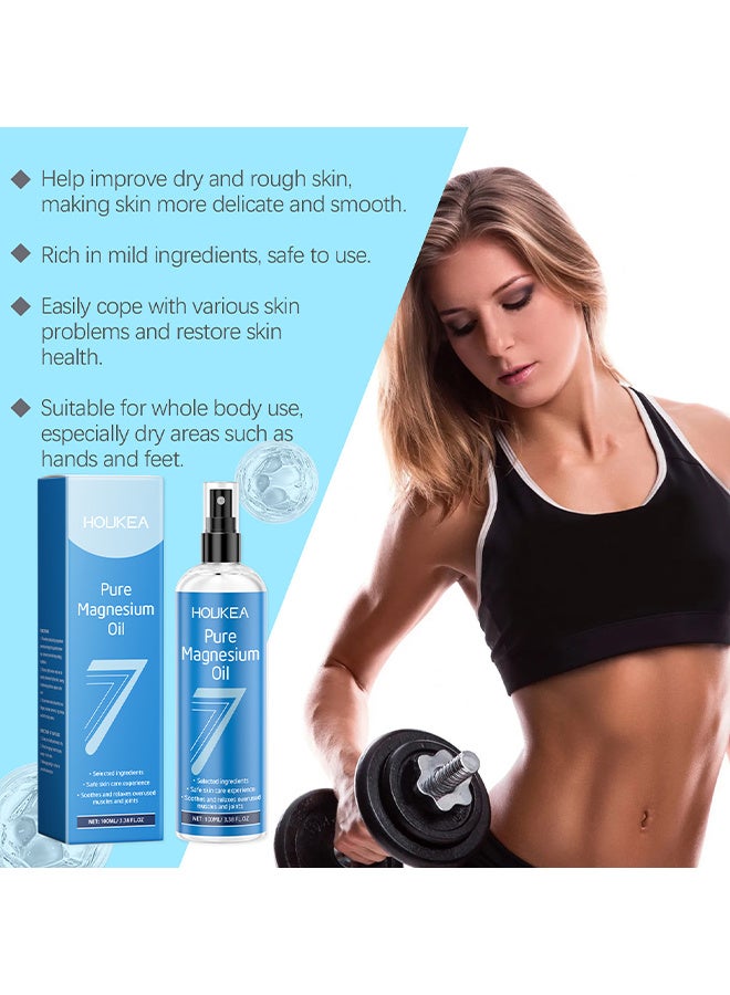 هوكيا  بخاخ زيت المغنيسيوم النقي، يعزز النوم الهادئ والاسترخاء، مغنيسيوم موضعي طبيعي عضوي للنوم المريح ليلا، غير دهني للقدمين واليدين والجسم، النوم، آلام العضلات والتشنجات، 100 مل - Image 3