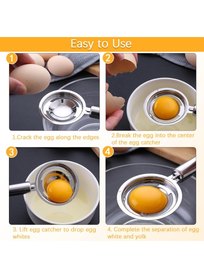 SUNSAR Stainless Steel Egg Separator, 2-Pack, Kitchen Tool for Baking and Cooking - Image 4