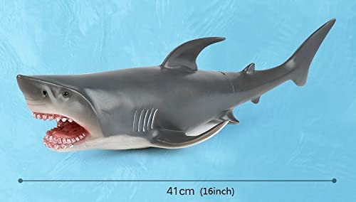 SmilerSmile Simulated Ocean Big Animal, One pc 15Inch Soft Filled Rubber Sea Educational Toys (Great White Shark) - Image 2