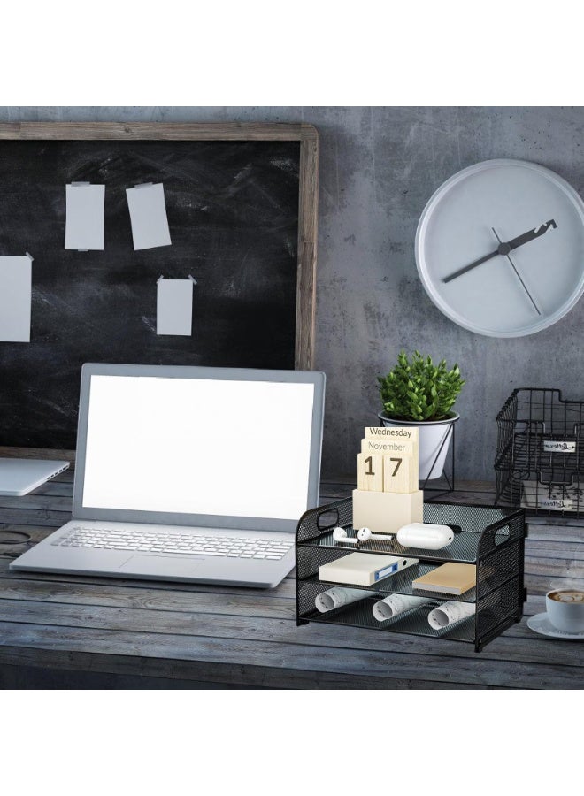 كي واي دي 3 أدراج درج خطابات منظم الورق مع منظم ملفات المكتب المشبك للمناولة، منظم ملفات فرز الورق للمكتب أو المنزل أو المدرسة - Image 2