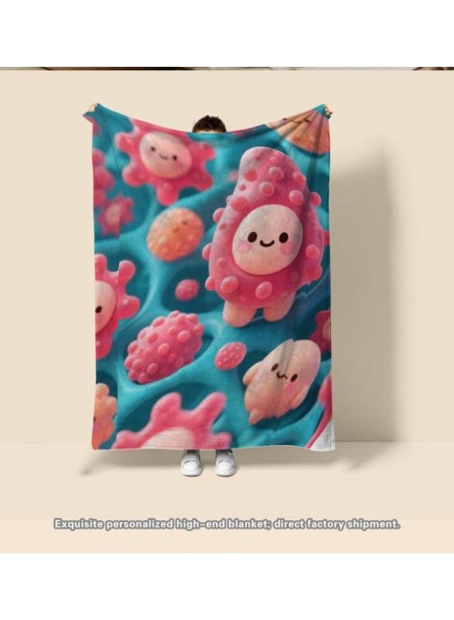 general Children's or student cartoon flannel thin blanket (warm and comfortable, suitable for sleep, games) 100cm*150cm - Image 1