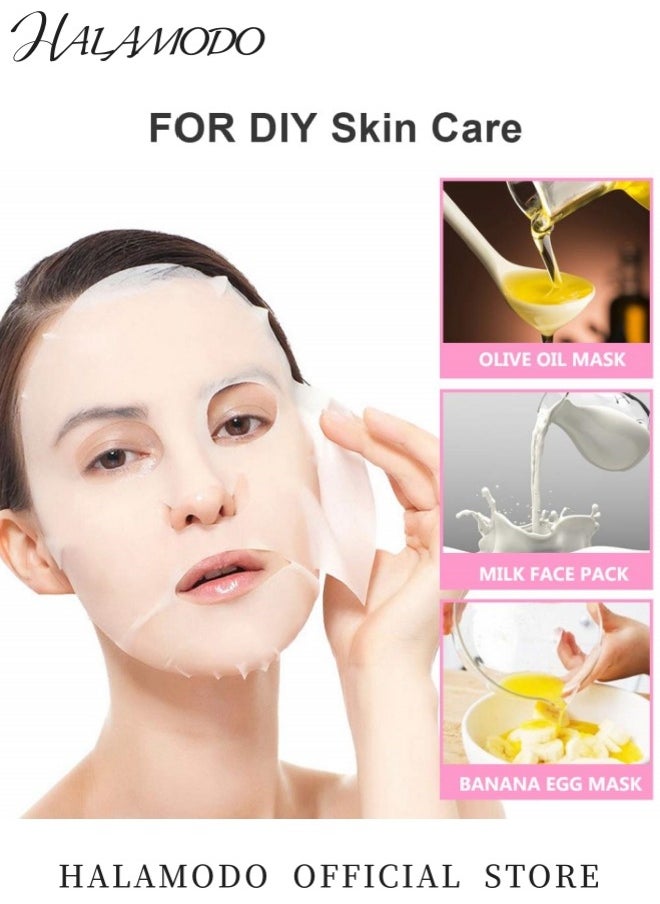 HALAMODO 100PCS Compressed Cotton Facial Mask Sheets Disposable Facial DIY Facial Portable Silk Compressed Sheets Individually Wrapped Paper Cotton Masks for Home and Travel  - Image 5
