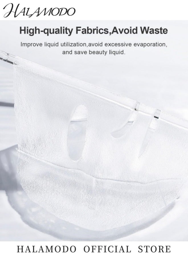 HALAMODO 100PCS Compressed Cotton Facial Mask Sheets Disposable Facial DIY Facial Portable Silk Compressed Sheets Individually Wrapped Paper Cotton Masks for Home and Travel  - Image 2