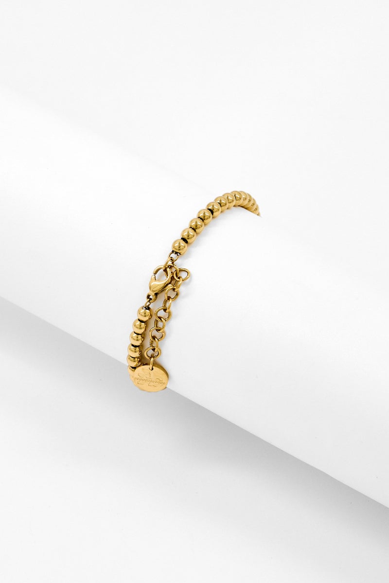 RoccoBarocco Women Gold Plated Silver Stone Bracelet, Gold  - Image 2