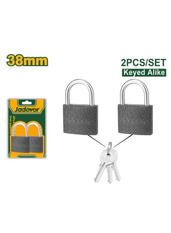 jadever2Pcs keyalike Iron
padlock set JDPD5442 - Image 2
