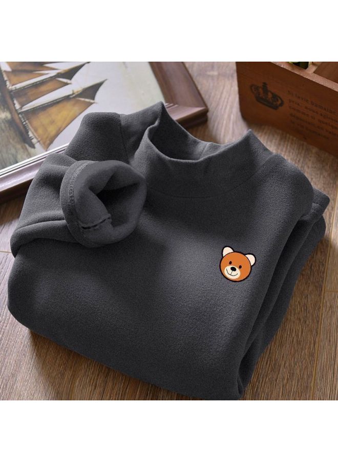 Children's New Derong Autumn And Winter Close-fitting Bottoming Shirts For Boys And Girls Brushed Warm Half Turtleneck Inner T-shirts For Kidsren - Image 2