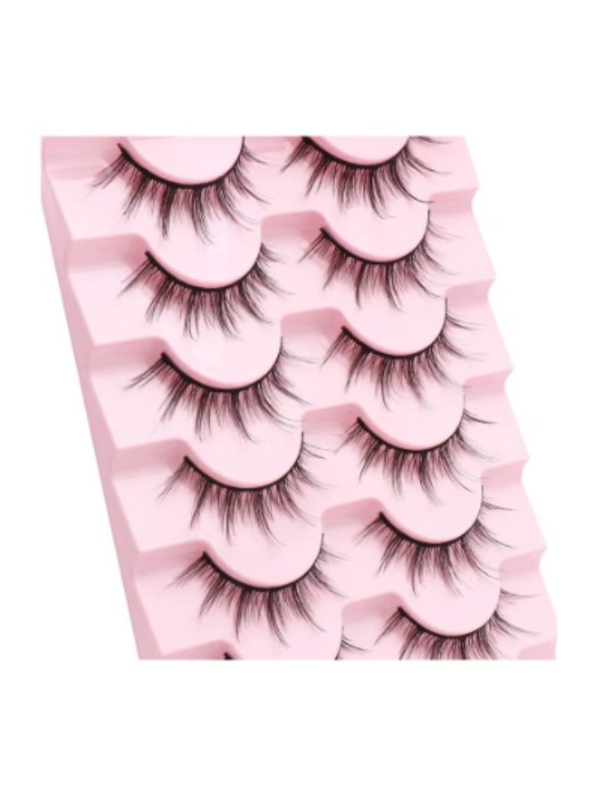Generic Manga EyeLashes 10 Pairs Natural Look Fluffy False Eyelashes That Look Like Individual Cluster Lashes Soft Wispy Eyelashes, Reusable  - Image 5