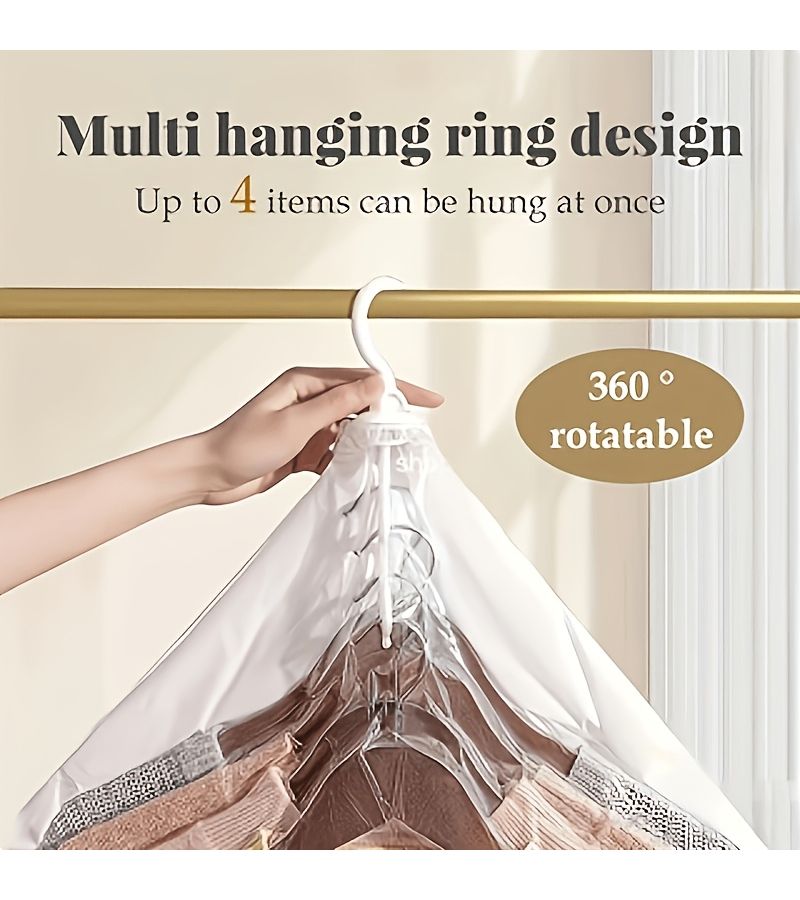8Pcs Vacuum Compression Storage Bags Set with Hand Pump Three Sizes - Image 1