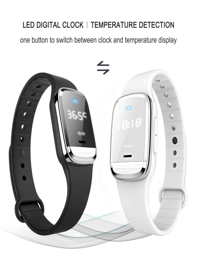 Ultrasonic Mosquito Repellent Watch LED Clock & Thermometer ℃/℉ Switchable Skin-friendly Black - Image 5