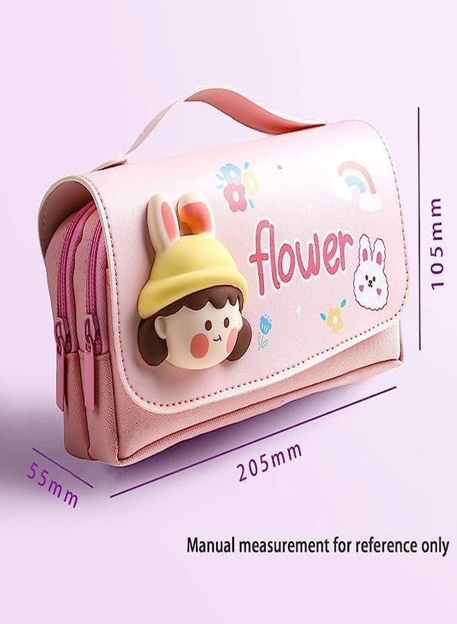 DEOXY Flower Small Cartoon Theme Pencil Case,3D Pencil Case Pouch,Multipurpose Zipper for Kids,Pen and Pencil Bag for Kids(KQ-0801) - Image 2