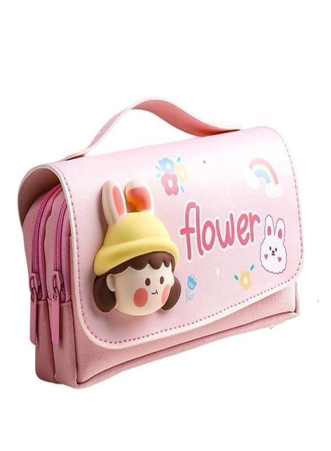 DEOXY Flower Small Cartoon Theme Pencil Case,3D Pencil Case Pouch,Multipurpose Zipper for Kids,Pen and Pencil Bag for Kids(KQ-0801) - Image 1
