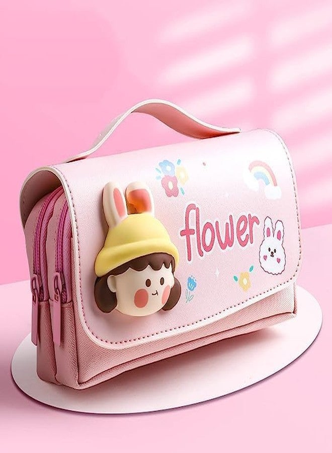 DEOXY Flower Small Cartoon Theme Pencil Case,3D Pencil Case Pouch,Multipurpose Zipper for Kids,Pen and Pencil Bag for Kids(KQ-0801) - Image 3