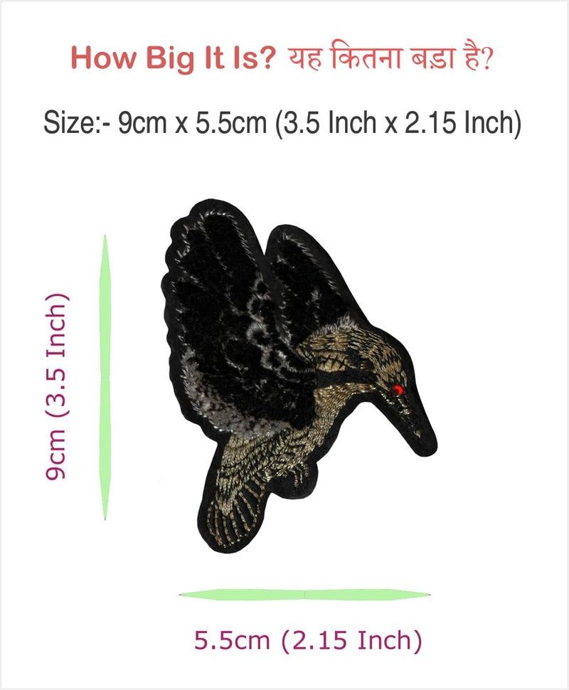 Bird Applique Embroidered Sewon Patch Size 9cm x 55cm for Jackets Bags Caps TShirts Jeans Outdoor Clothing Imported from Malaysia 1 Piece Code MBX50d - Image 2
