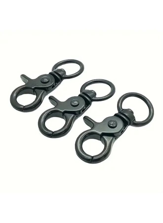 10Pcs Black Trigger Snap Hooks 360 Degree Swivel Heavy Duty Metal Spring Buckle - Image 2