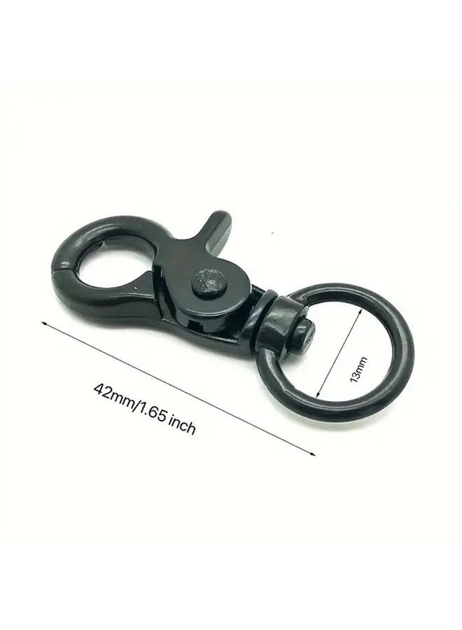 10Pcs Black Trigger Snap Hooks 360 Degree Swivel Heavy Duty Metal Spring Buckle - Image 3