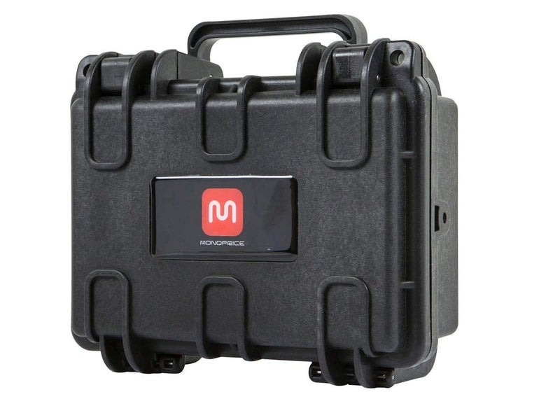 Monoprice Weatherproof / Shockproof Hard Case - Black IP67 level dust and water protection up to 1 meter depth with Customizable Foam, Black, 8.5" x 7.1" x 4" - Image 1