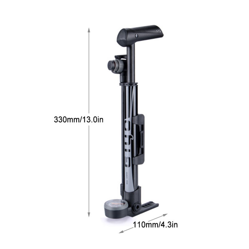Giyo Mini Bike Pump 120 PSI with Presta and Schrader Valve Compatible - Durable Aluminum Alloy Body Foldable Handle for Road Mountain Bike - Image 3