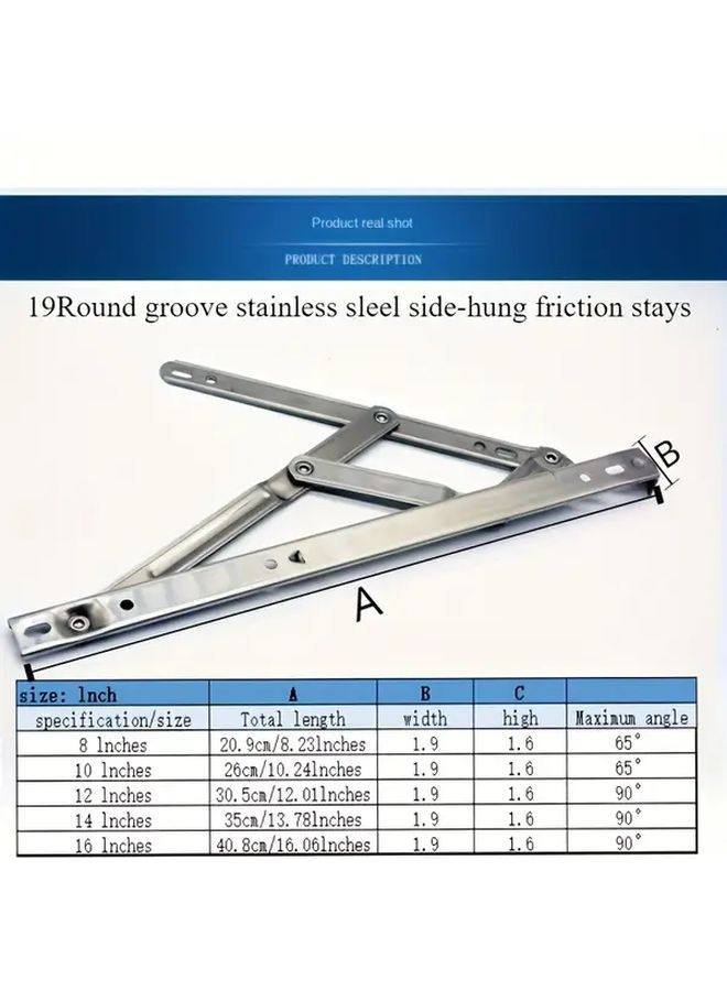 2Pcs 12 Inches Aluminum Alloy Window Hinge Bracket For Sturdy Curtain Wall Installation - Image 1