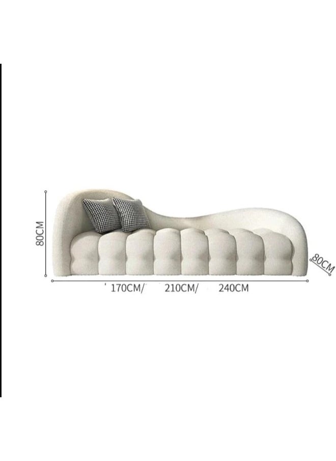 Poppins Home - Curved Design Wool Fabric 3 seater Sofa Set  Modern Elegance & Comfort (Black, 170cm) - Image 1