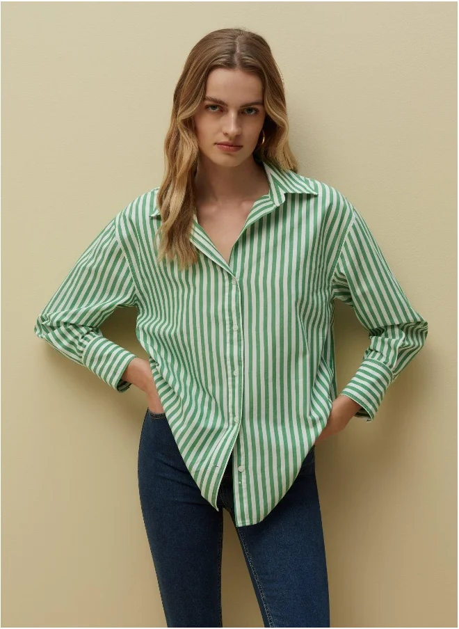 Ovs Ovs Piombo Cotton Oversized Shirt