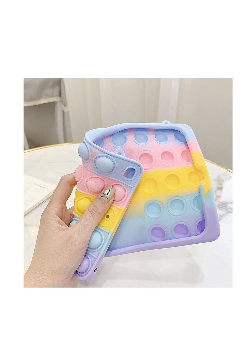 كابتن تيك جراب Fidget Toy Push Pop Bubble لجهاز iPad ، غطاء حماية كامل الجسم ناعم بألوان قوس قزح مع حامل مسند قابل للطي ، غطاء واقي لجهاز iPad (iPad Air / Pro 10.5 '' (2019)) - Image 5
