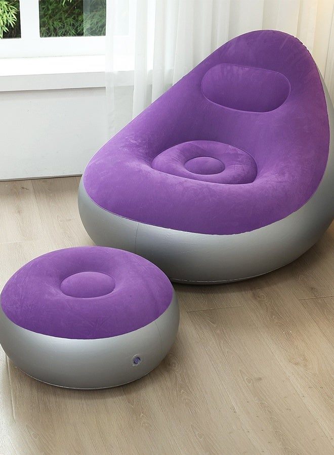 2 in 1 Inflatable Folding Recliner Single Inflatable Sofa Set Inflatable Sofa Outdoor Lazy Boy Sofa with Inflatable Pump - Image 5