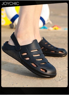 Joychic Men Trendy Outdoor Slippers Personalized Dual-purpose Sandals Household Anti-slip Breathable Quick-drying Summer Beach Sandals Black  - Image 3