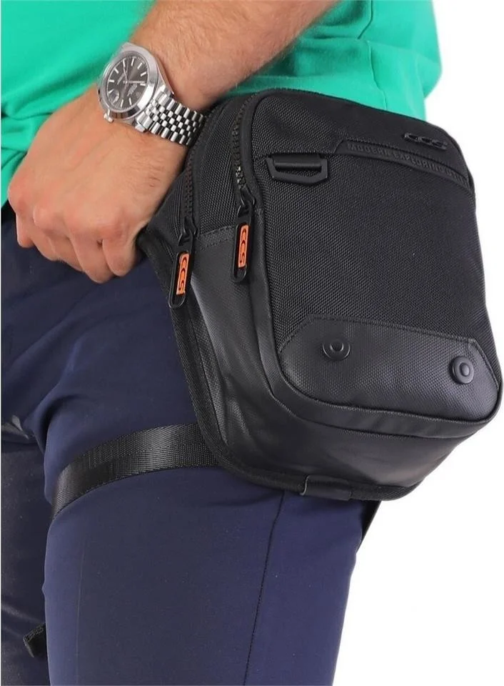 S-Invalid Brand Name 31257 Motorcycle Waist Leg Bag Black