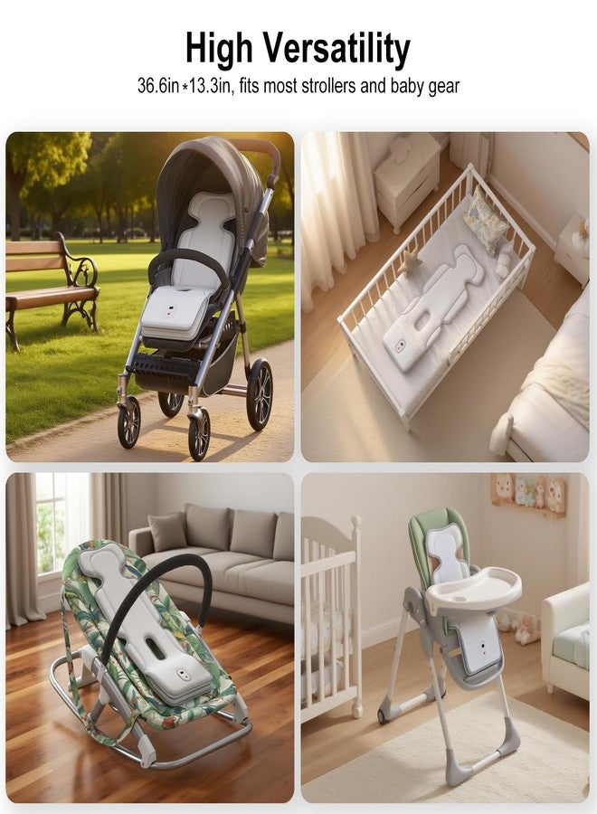 AMACOOL وسادة تبريد عربة الأطفال AMACOOL، وسادة تبريد مقعد السيارة 3D قابلة للتنفس مع 2 مروحة مدمجة، أقصى تهوية 10 ساعات 3 سرعات 10000mAh وسادة تبريد قابلة لإعادة الشحن للأطفال الصغار لأساسيات الصيف - Image 3