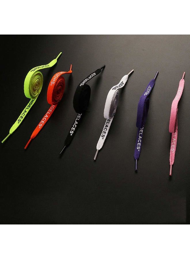 Jurxy 3 Pairs "Shoelaces" Text Printed Flat Shoelaces Replacement Shoe Laces for Sneakers Shoe Laces Swap – 1.2M – Orange Pink Fluorescent Green - Image 5