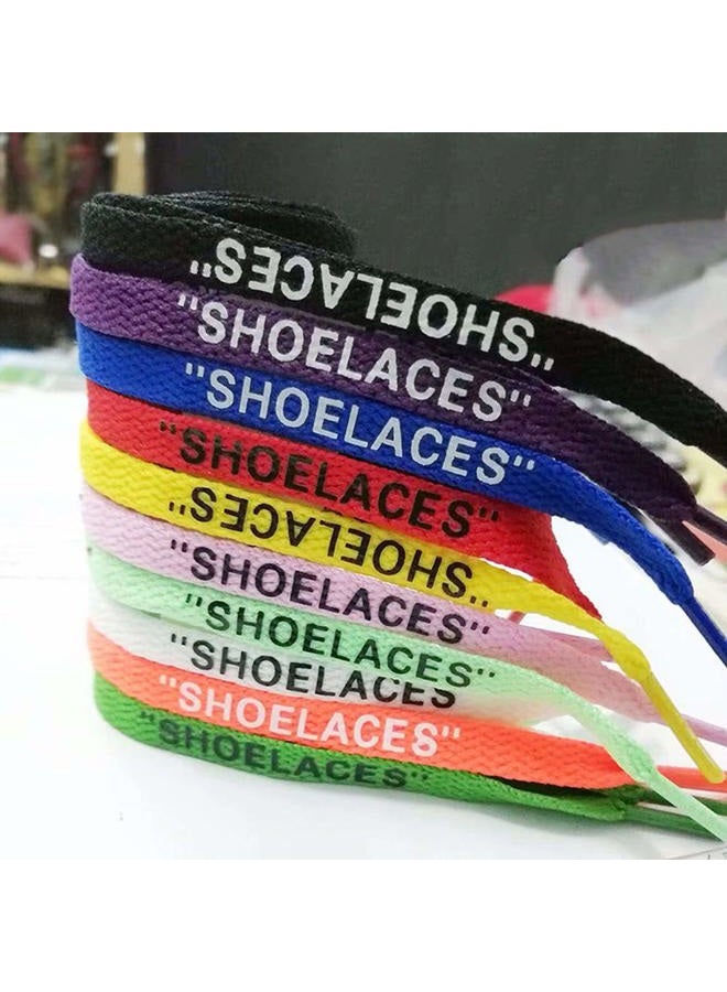 Jurxy 3 Pairs "Shoelaces" Text Printed Flat Shoelaces Replacement Shoe Laces for Sneakers Shoe Laces Swap – 1.2M – Orange Pink Fluorescent Green - Image 4
