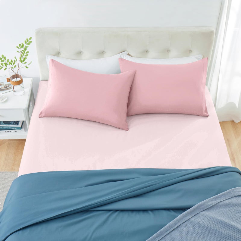 MILVOWOC 2Pcs Brushed Microfiber Standard Pillowcases - 20 x 26 Inch  Dusty Pink Pillow Case Set Non Slip Envelope Pillow Cover with Moisture Absorption and Anti-Wrinkle - Image 4