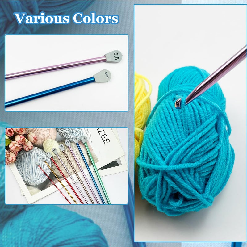 Hobekoee 2Pcs Tunisian Crochet Hook 6.5mm 7mm,Extra Long Crochet Hook 13.8in Afghan Crochet Needles Aluminum Tunisian Crochet for Crochetingï¼†Knitting Lovers - Image 4